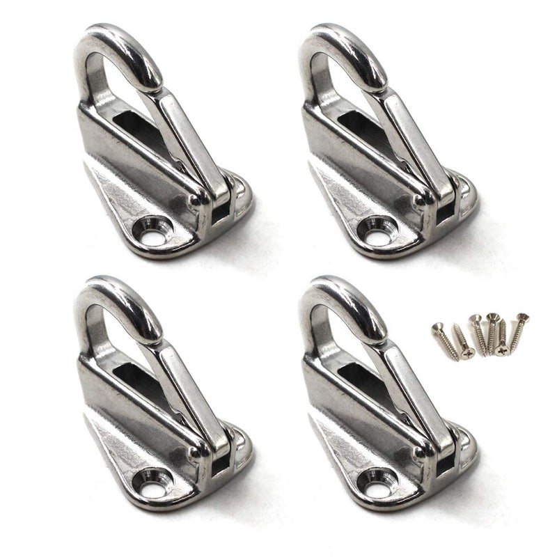Flomore Fender Hook Marine Grade 316 Stainless Steel Spring Snap Hook Boat Ship Hardware (Pack of 4) - Image 1